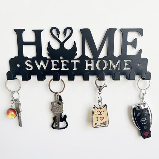 Wall Mounted Key Holder with 10 Hooks Organizer