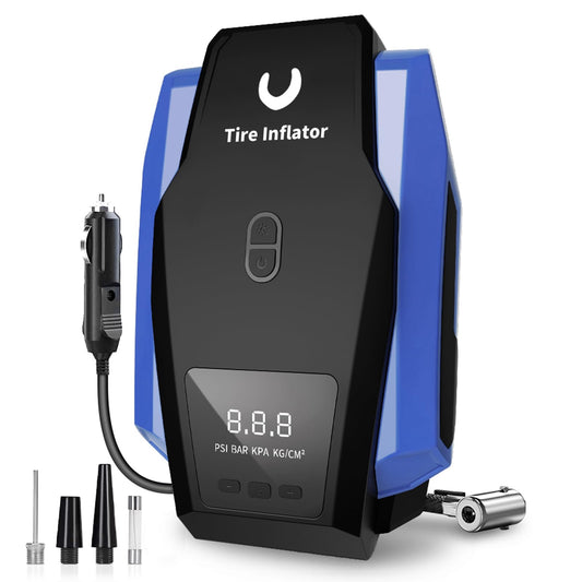 Portable 12V Tire Inflator with Auto Shutoff for Compact Cars