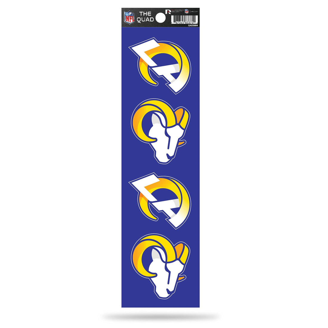 Rico Industries NFL Football Quad Decal 3⁘ x 12⁘ Quad Decal - (4) Decals.