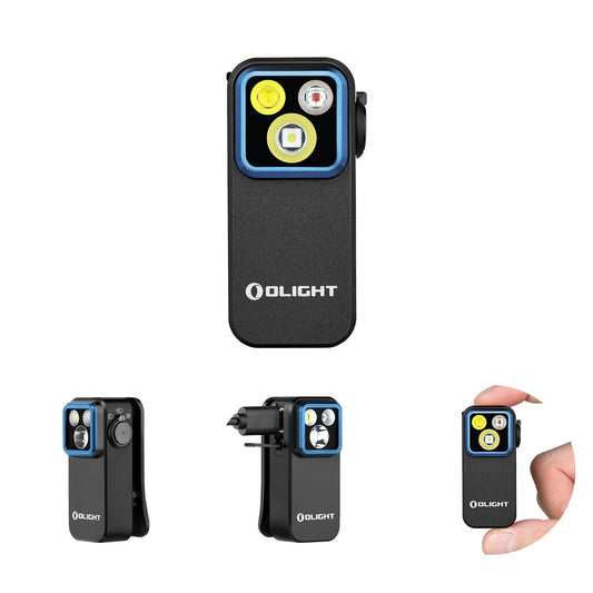 Compact Clip-On EDC Flashlight with Rechargeable 500 Lumens LED Light Source.