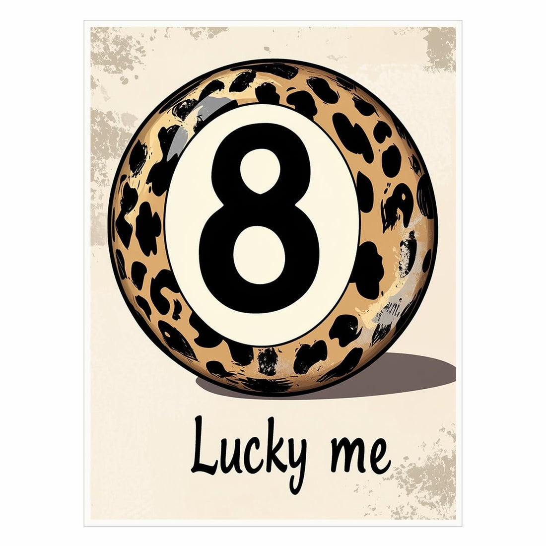 Retro Lucky Number 8 Canvas Wall Art