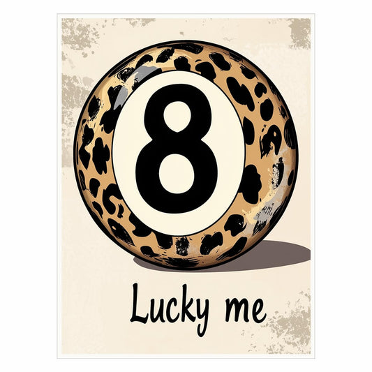 Retro Lucky Number 8 Canvas Wall Art