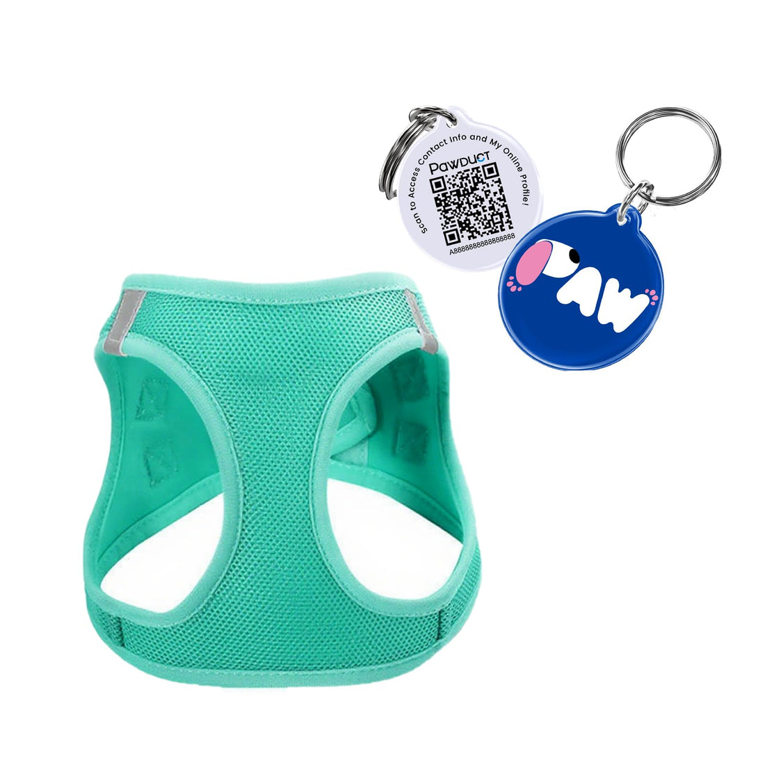 No-Pull Reflective Dog Harness with Smart QR Pet Tag