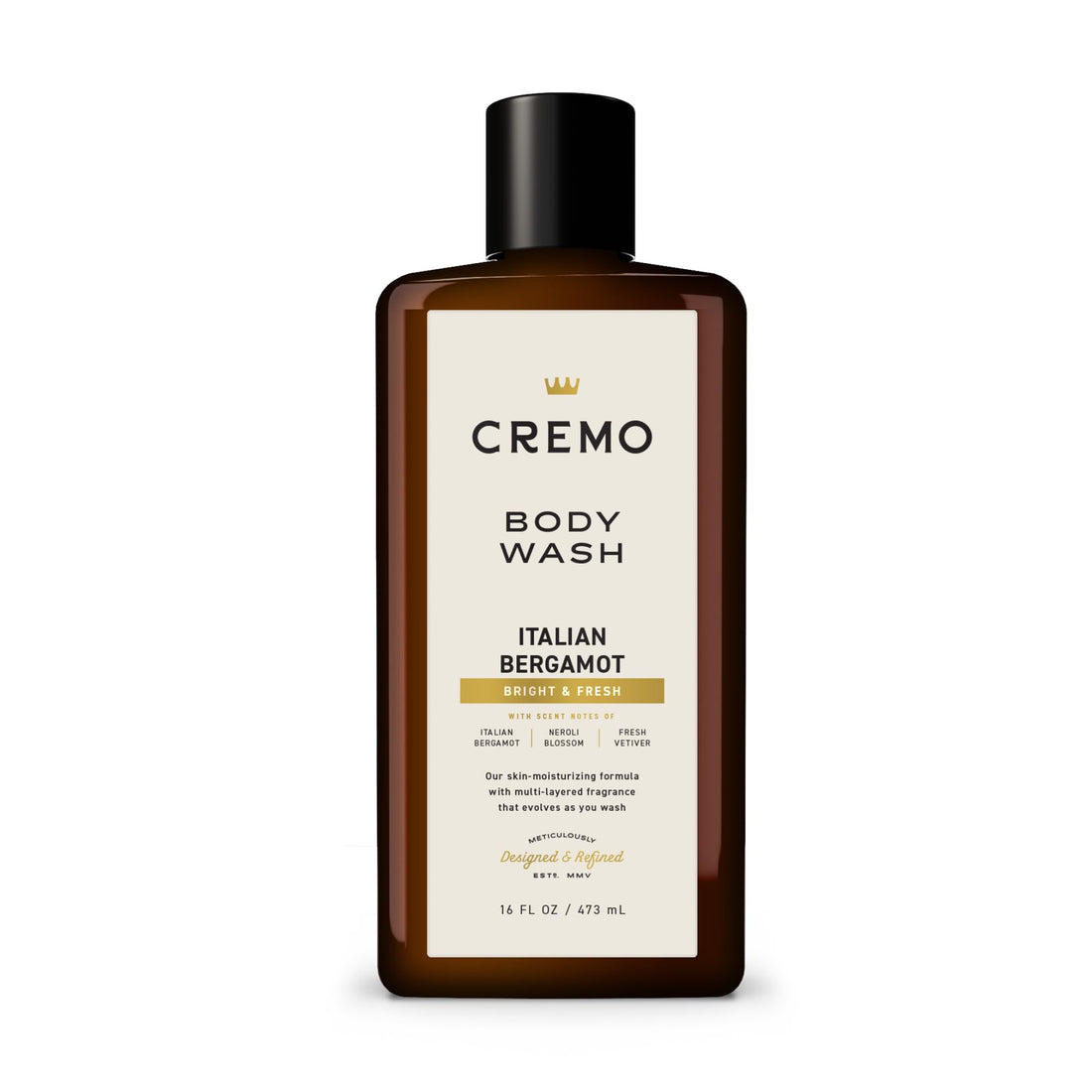 Italian bergamot and vetiver body wash with rich lather formula.