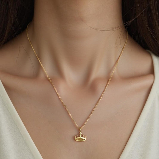 Golden Crown Wish Card Set: Hidden Necklace Jewelry Surprise Inside