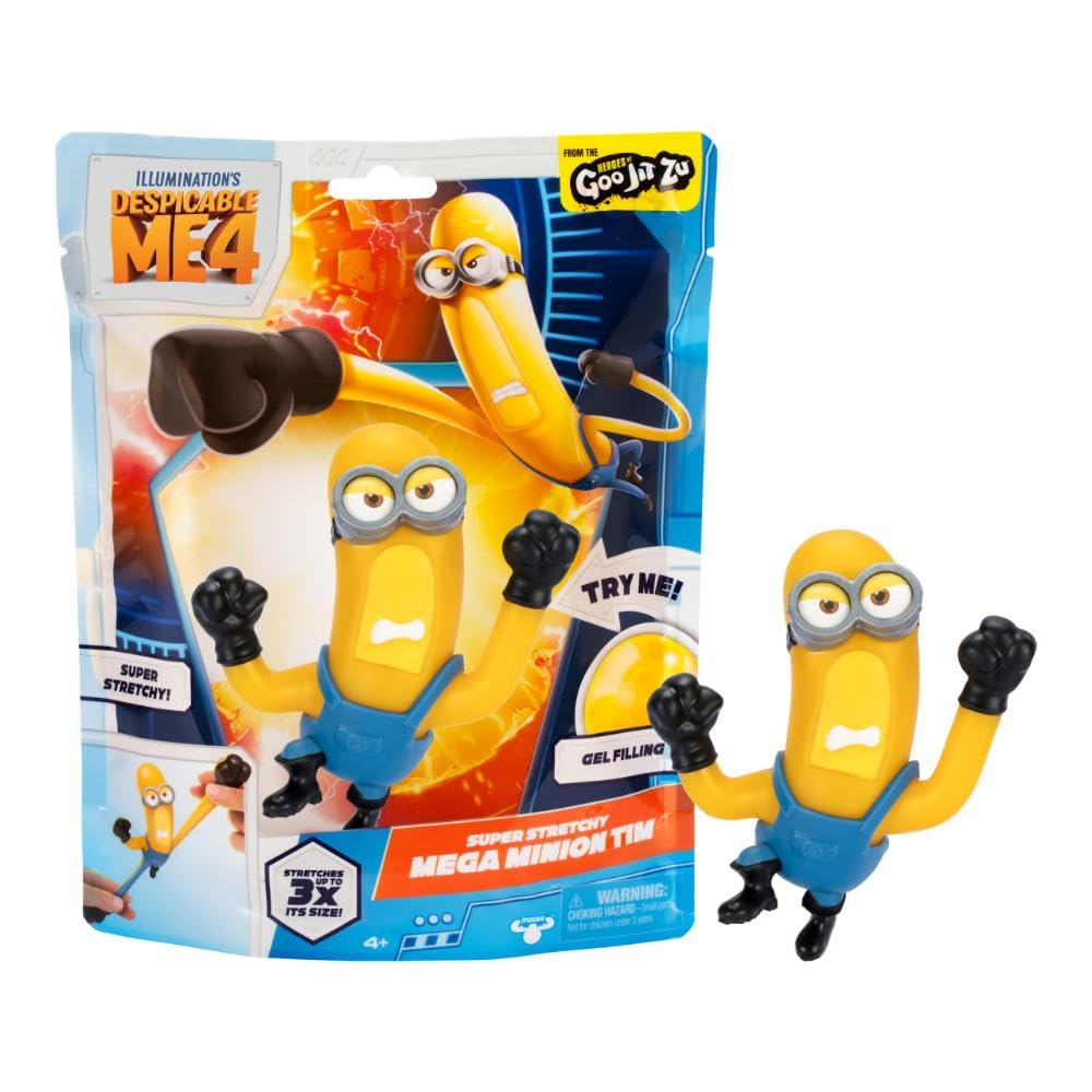 Minions Despicable ME 4 Super Stretchy Mega Tim | Heroes of Goo JIT Zu Action Figure Toys | Unique Gel Filling | ...