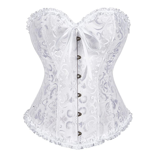 SZIVYSHI Corset Tops for Women, Bustier Shapewear Lingerie, Lace Waist Push Up Bodysuit.