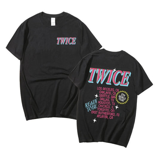 YJYP Kpop Twice Shirts 5th Word Tour Shirt Tzuyu Momo Sana Nayeon Tee.