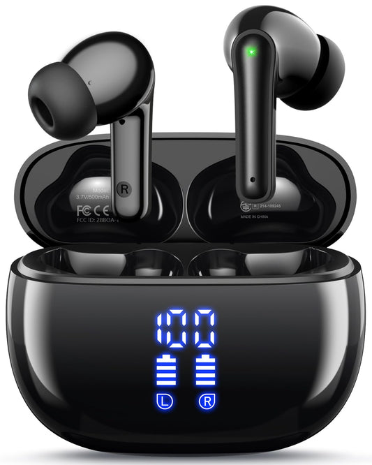 HUIFU Wireless Earbuds: Waterproof, Long-Lasting, LED Display Bluetooth Headphones