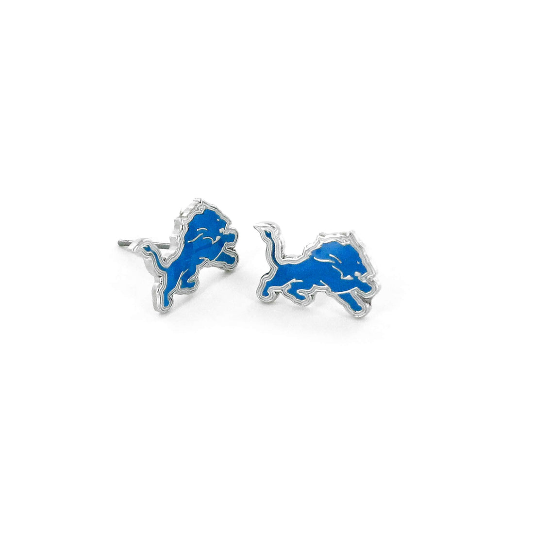 Aminco NFL Detroit Lions Logo Post Earrings Multicolor, 2.5.