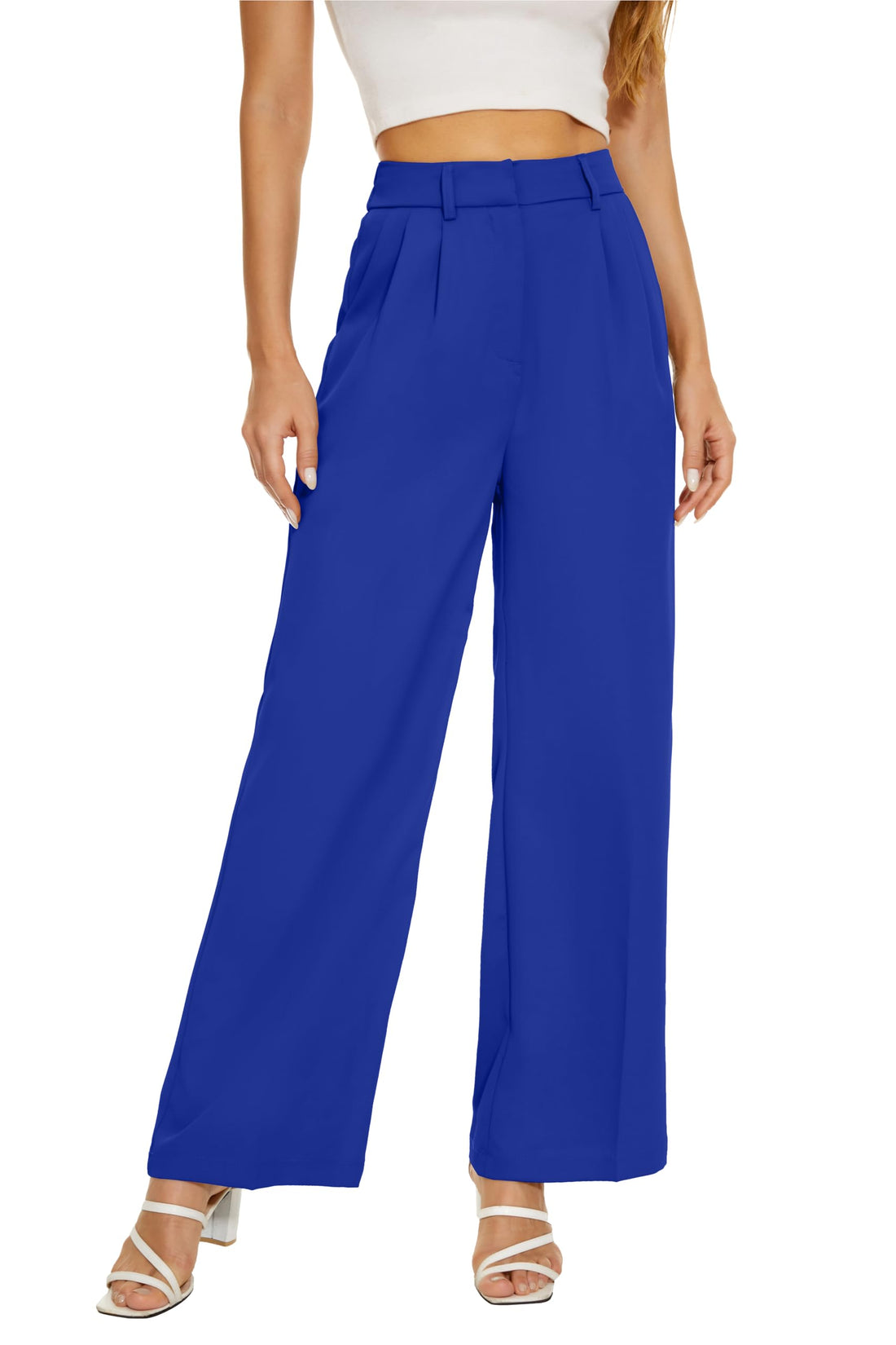 Dark Blue Wide Leg Pants for the Modern Woman