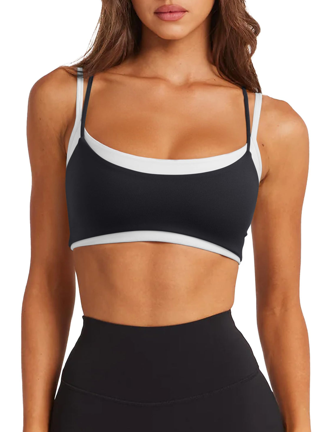LASLULU Double Layer Sports Bra: Adjustable Straps Fix Slipping Forever