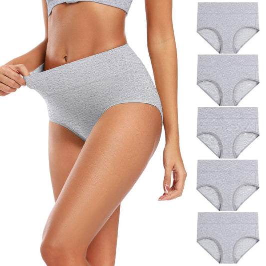 Molasus Women's Cotton Underwear High Waisted Full Coverage Ladies Panties (Regular ⁘ Plus Size).