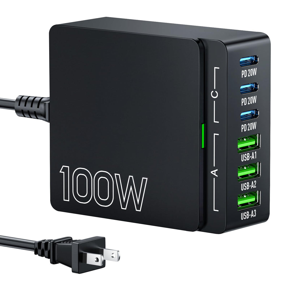 Electrify Your Space: 100W GaN Power TouchLESS USB Charging Hub