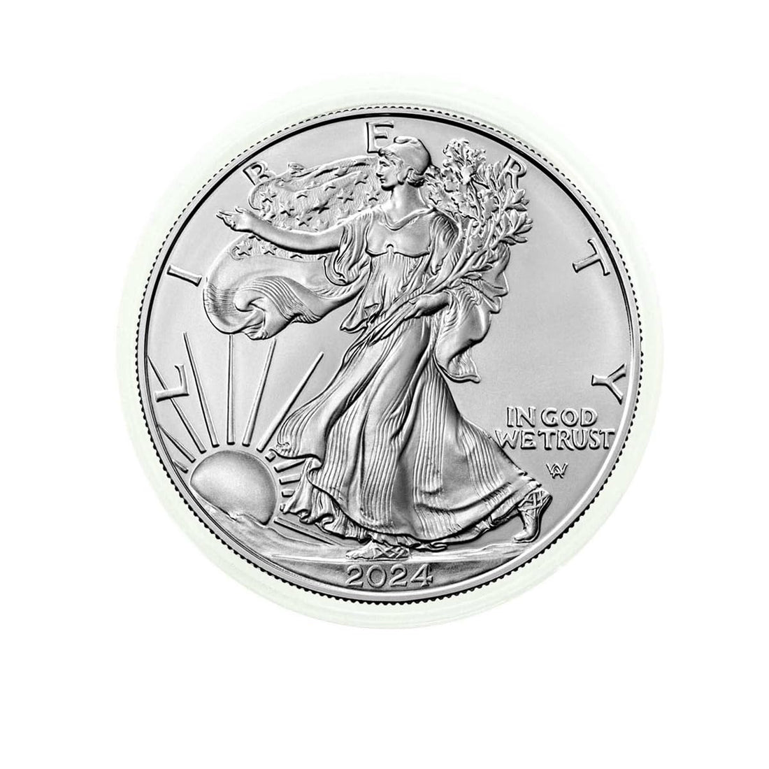 2024 American Silver Eagle .999 Fine Silver in Direct Fit Air Tite with our Certificate of ...