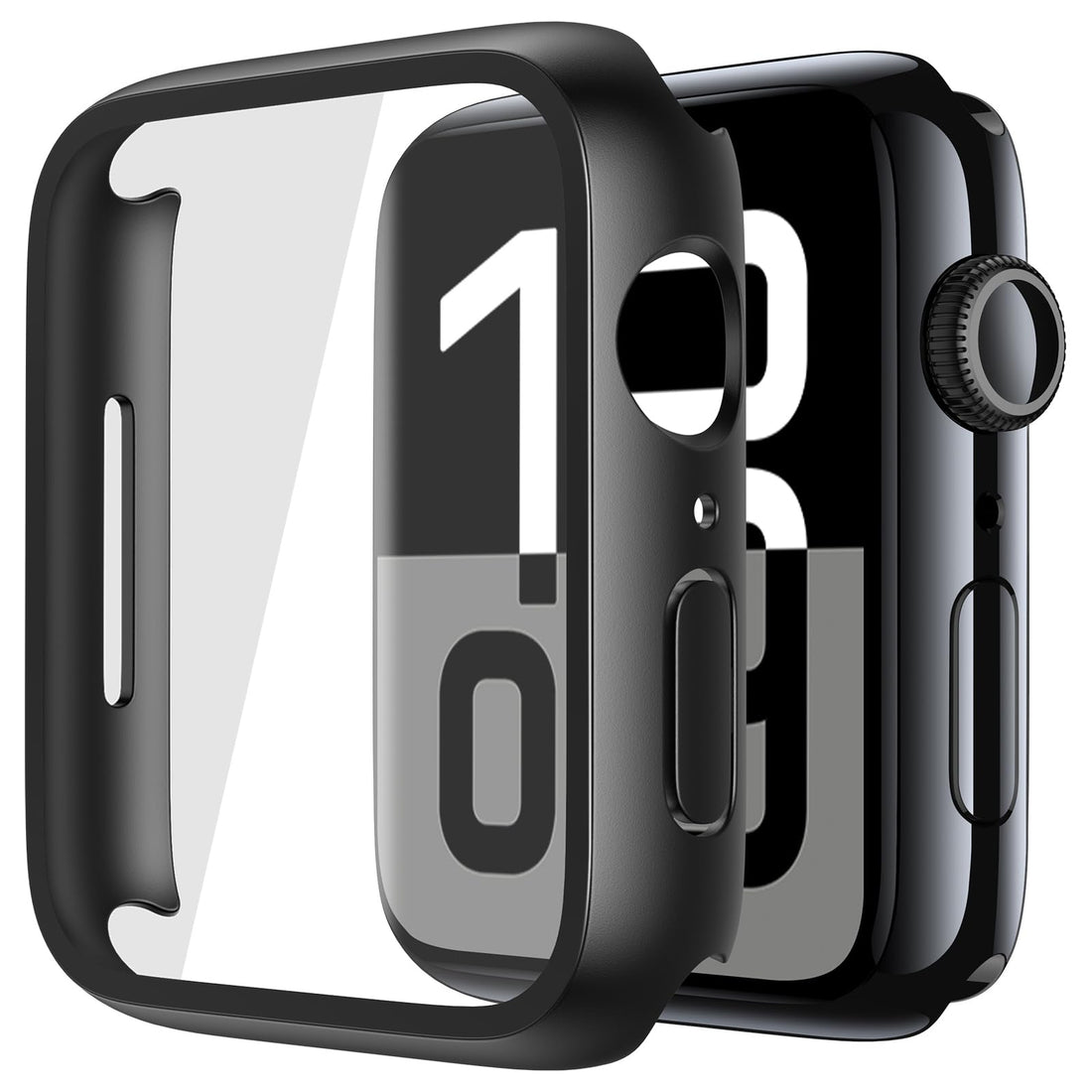 Misxi 2 Pack Tempered Glass Case Compatible for Apple Watch Series 10 (2024)