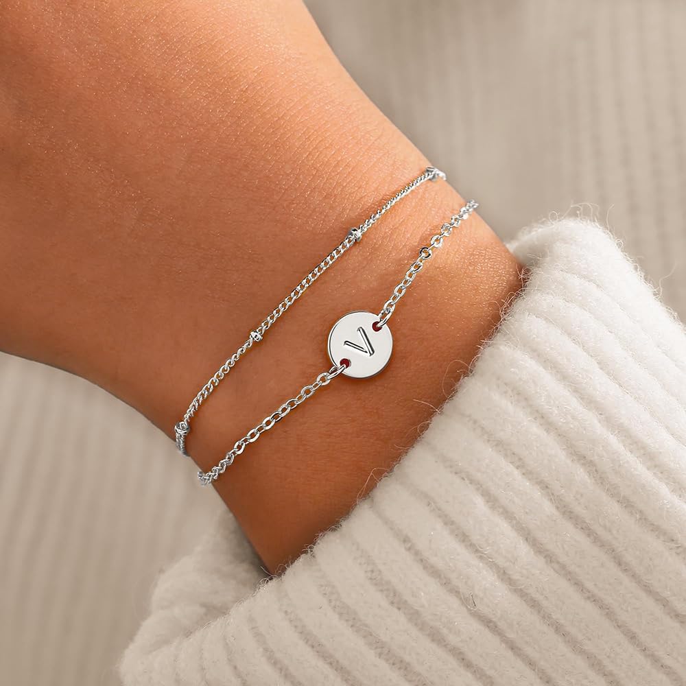 Silver Initial Bracelet: The Dainty Monogram Gift She'll Wear Daily