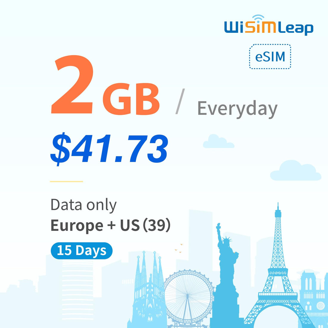 Global Travel eSIM Card for Europe and US