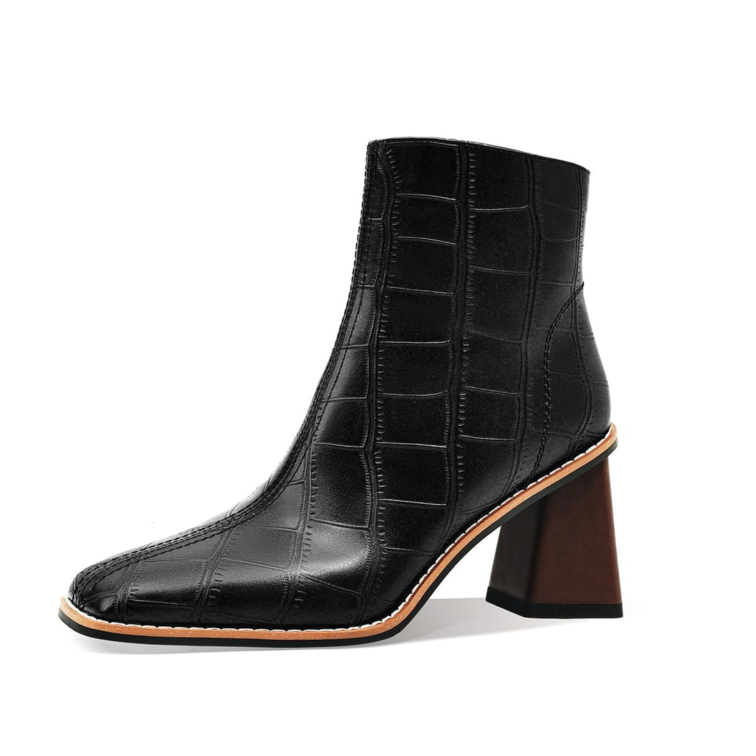 Women's Retro Chunky Ankle Boots with Mid Heel