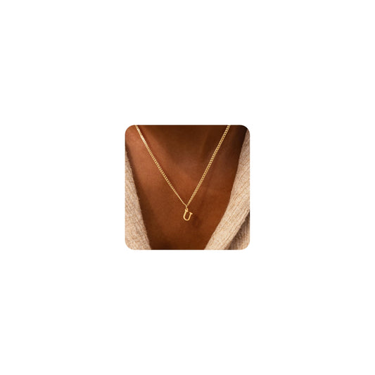 Customizable 14K Gold Initial Pendant Necklace for Women