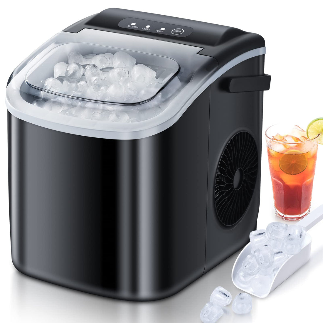 Countertop Ice Maker, Ice Maker Machine 6 Mins 9 Ice, 26.5lbs/24Hrs, Portable Ice Maker Machine ...