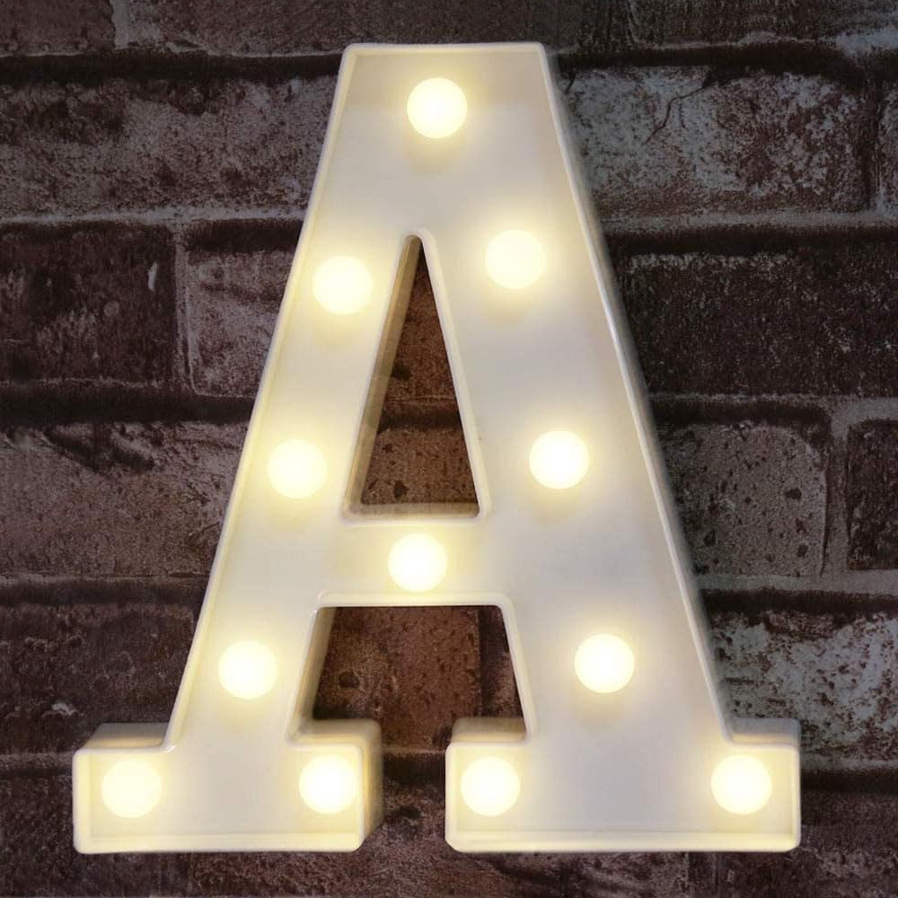 Personalized Backlit LED Marquee Light Display with Alphabetic Letter A