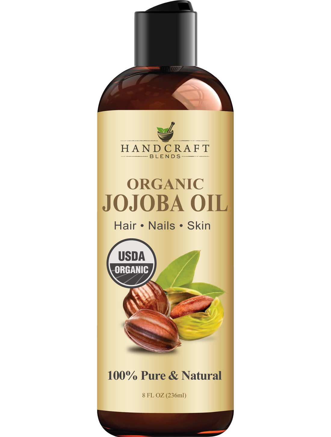 Premium Jojoba Oil for Skin, Hair, and Face, USDA Organic