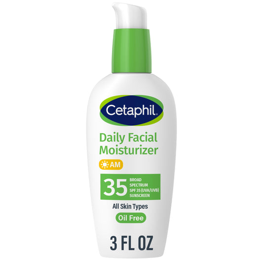 Cetaphil Daily Moisturizer with SPF 35 for Sensitive Dry → Oily Comb Skin.