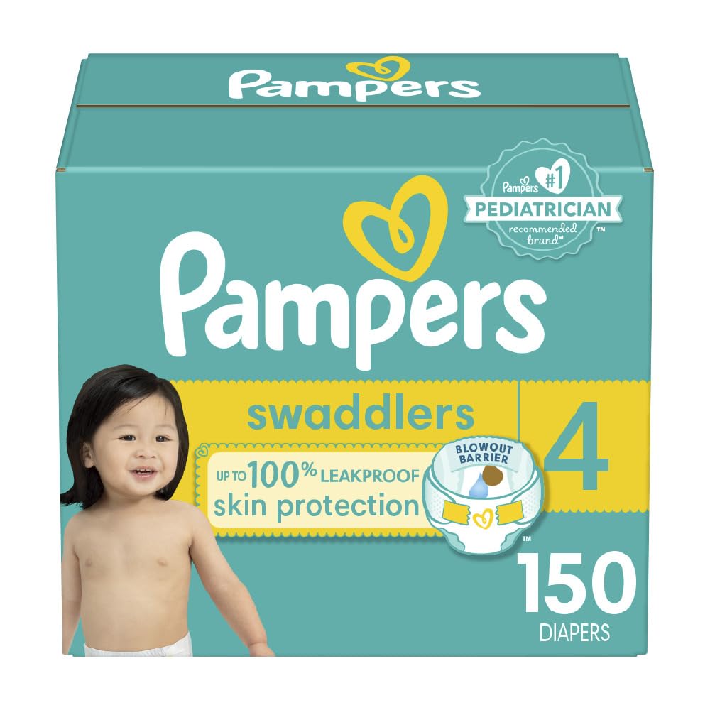 Pampers Swaddlers Diapers - Size 4, One Month Supply (150 Count)