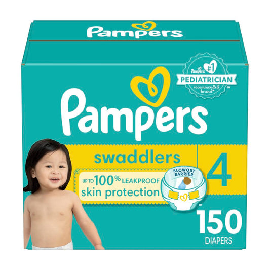 Pampers Swaddlers Diapers - Size 4, One Month Supply (150 Count)