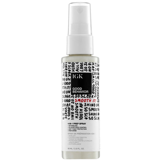 IGK GOOD BEHAVIOR 4-in-1 Prep Spray | Leave In + Detangle + Heat Protectant | Vegan + Cruelty Free...