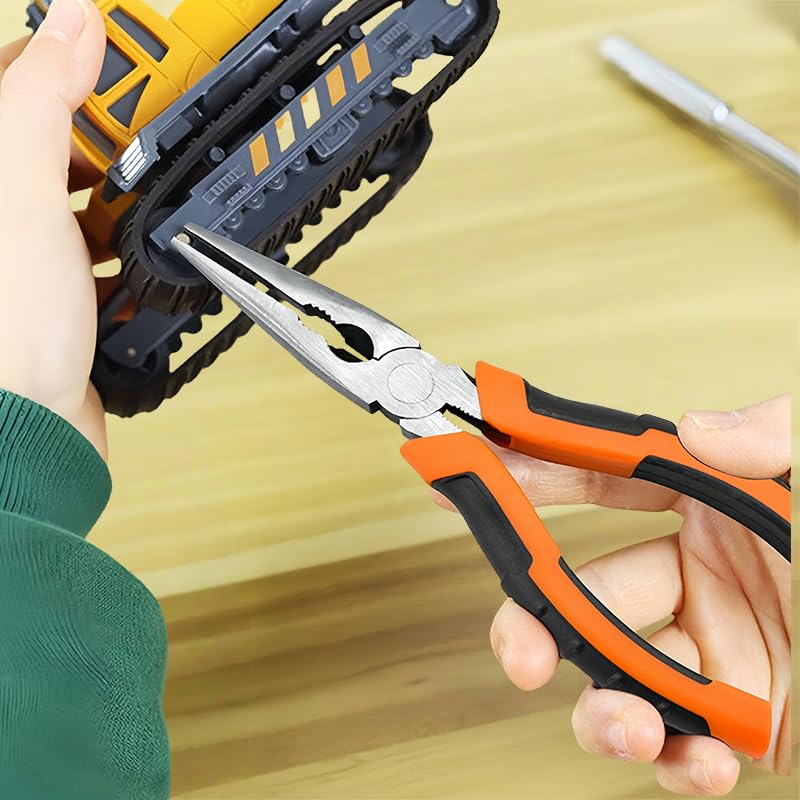 8-Inch Needle Nose Pliers with Non-Slip Grip Handles