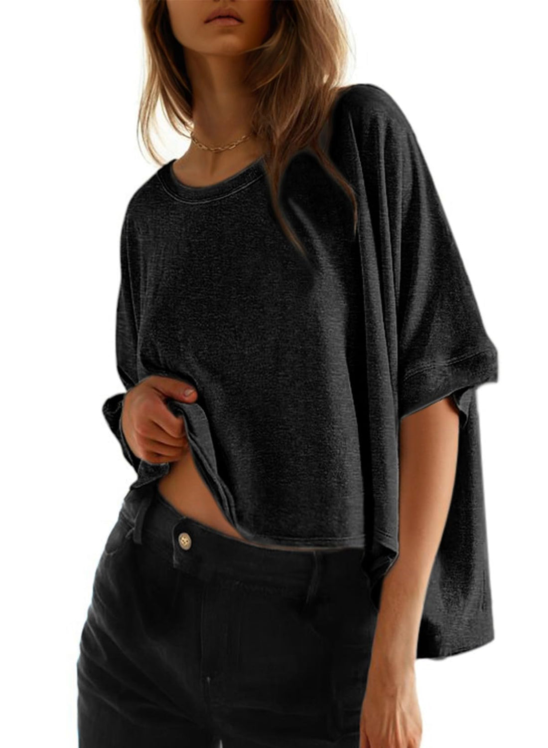 Luxe and Comfortable Oversized Women's Solid T-Shirts for Summer