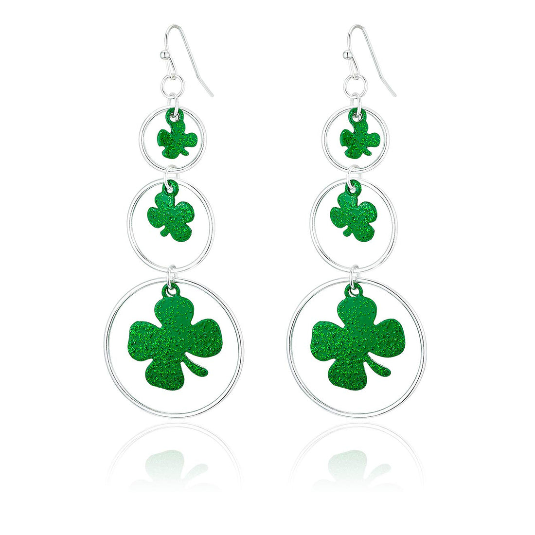 St Patricks Day Shamrock Earrings for Women