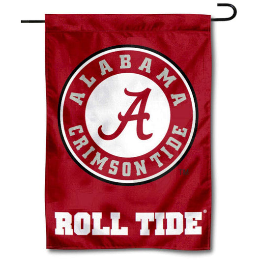 College Flags ⁘ Banners Co. Alabama Crimson Tide Circle Logo Garden Flag.