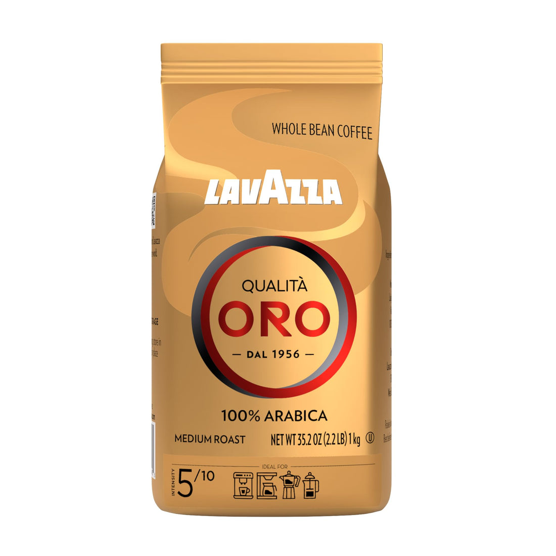 Lavazza Qualità Oro Whole Bean Coffee, 2. 2lb, Arabica, Central America