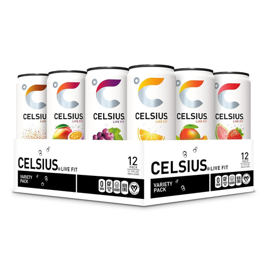 CELSIUS Assorted Flavors Official Variety Pack, Functional Essential Energy Drinks, 12 Fl Oz (Pack...