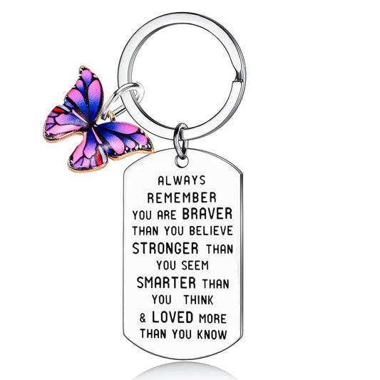Butterfly Themed Stainless Steel Keychain Gifts