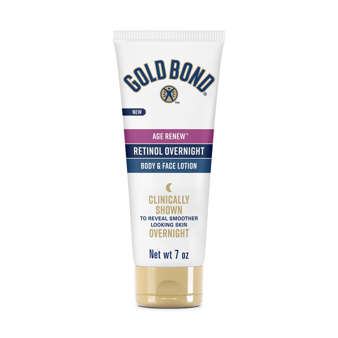 Gold Bond Age Renew Retinol Overnight Body ⁘ Face Lotion, With Retinol ⁘ Peptide Complex, 7 oz..