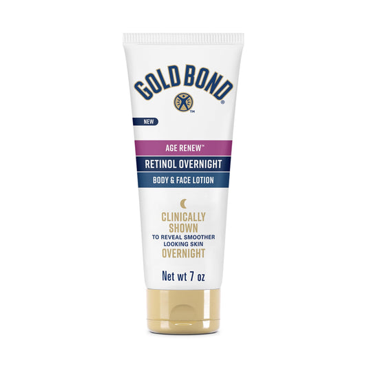 Gold Bond Age Renew Retinol Overnight Body ⁘ Face Lotion, With Retinol ⁘ Peptide Complex, 7 oz..