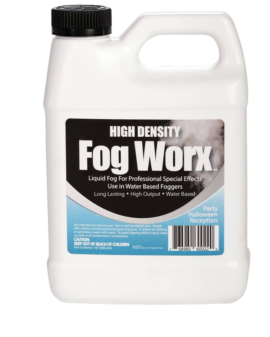 FogWorx Extreme High Density Fog Juice - Long Lasting, High Output, Odorless Water Based Machine ...