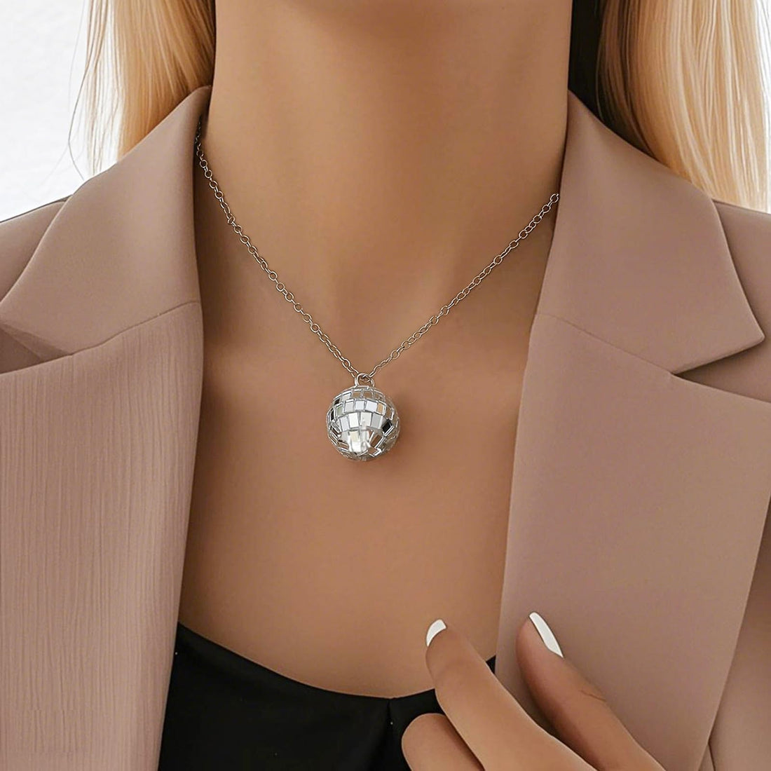 Shiny Disco Ball Necklace That Lights Up Every Dance Floor