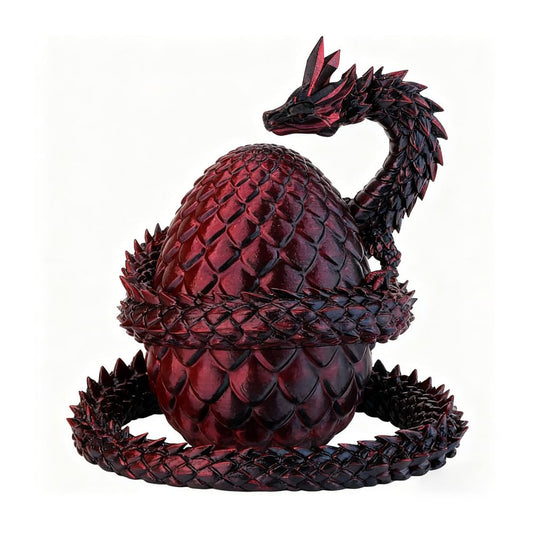 Red and Black Dragon Figurine for Executive Desk Decoration