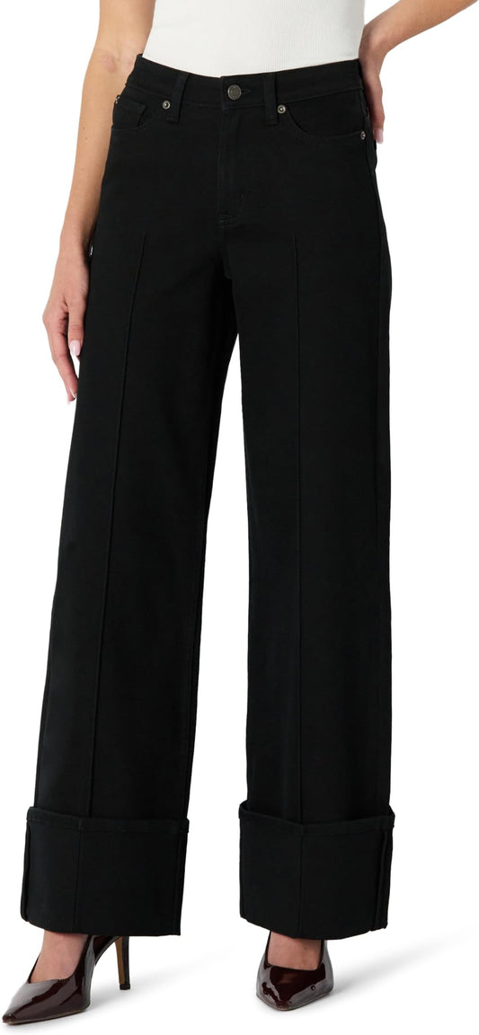 Amazon Essentials Women's High-Rise Wide Leg Cuffed Jean