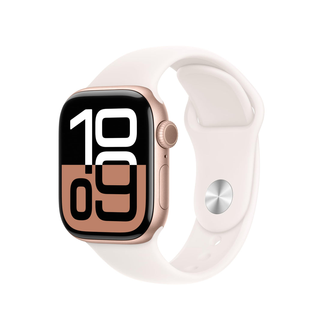 Apple Watch Series 10 with Rose Gold and Blush Band.