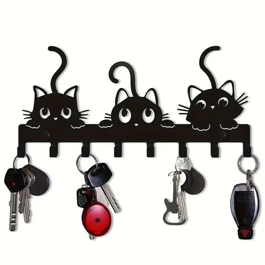 Wall Mounted 8-Hook Key Holder and Organizer
