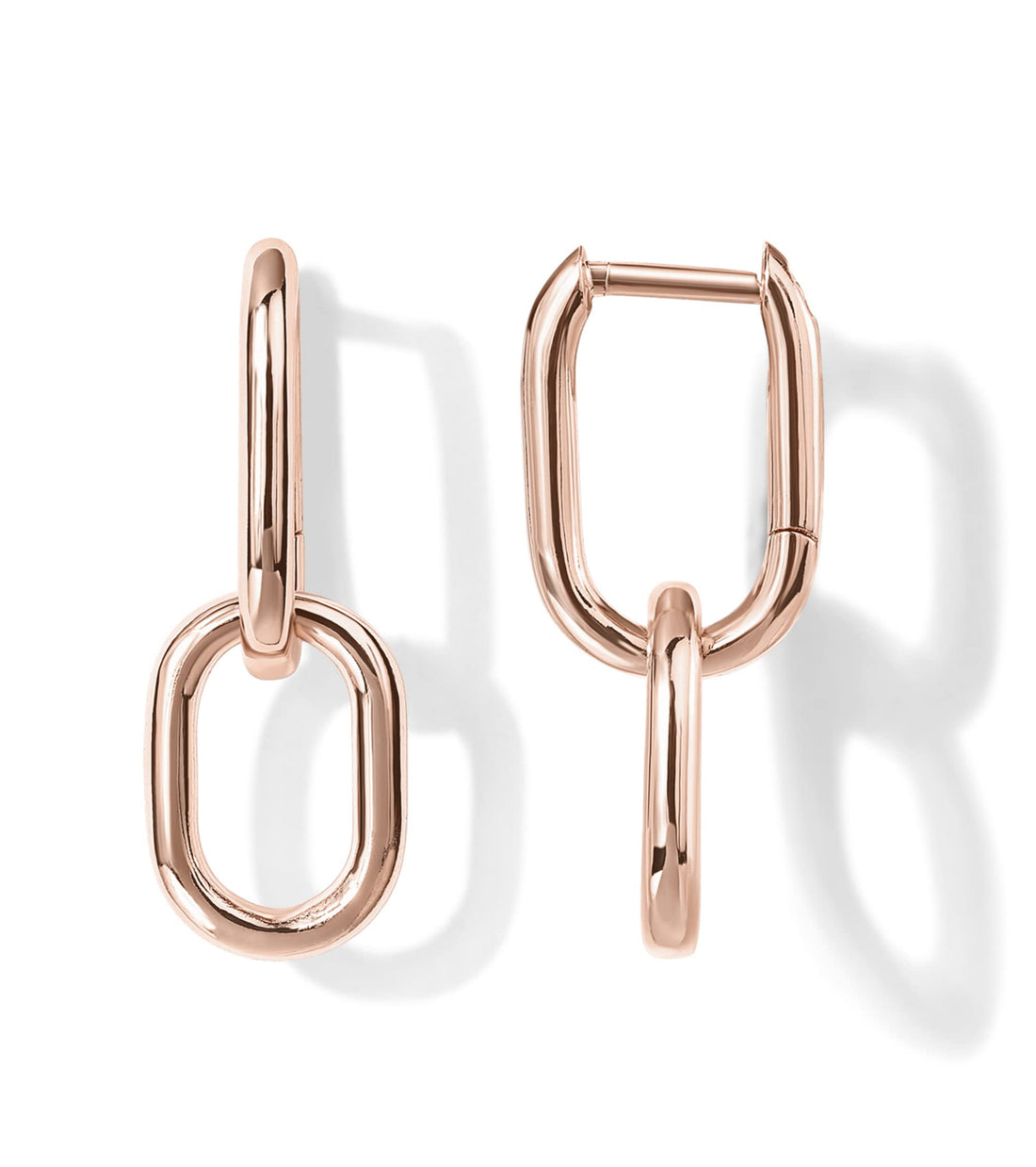 SWANKY 14K GOLD CONVERTIBLE LINK Huggie Earrings: Sparkling Twisted Elegance