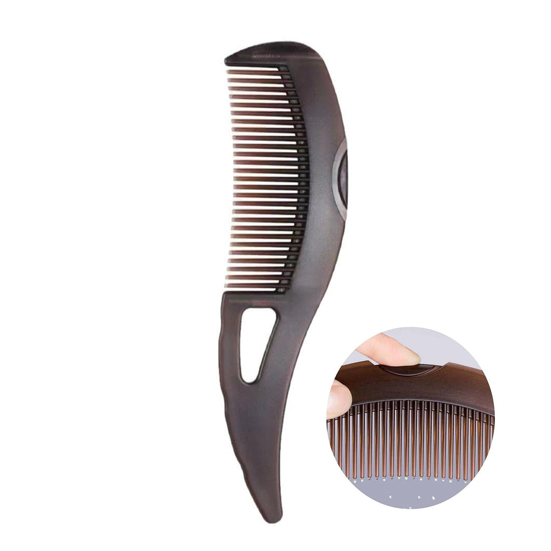 Self-cleaning scalp comb for dandruff, exfoliation, and scalp massage.