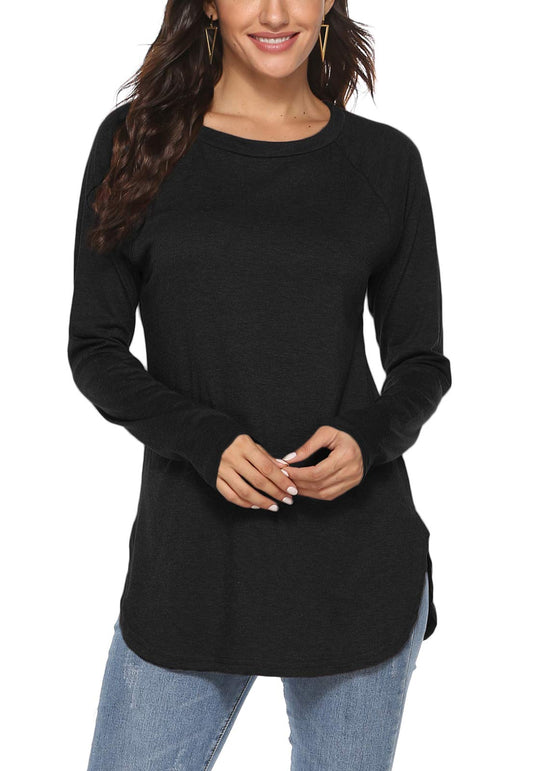 Comfortable and Style: Women's Basic Casual Batwing Long Sleeve Tunic.