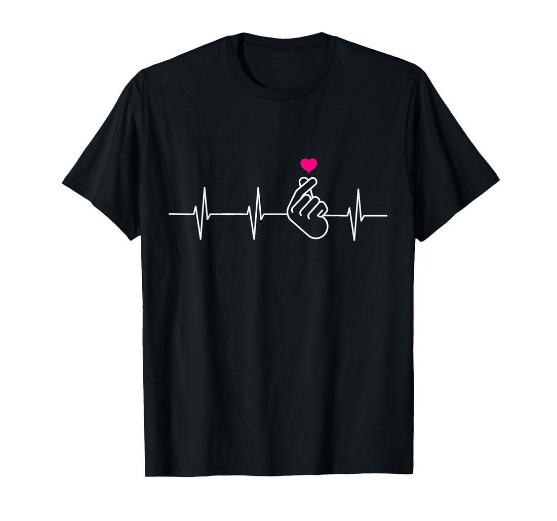 K-Pop Heartbeat: Cute and Fun Korean Pop Music T-Shirt Design.